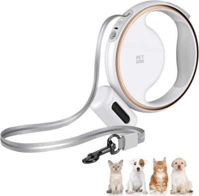 China 2022 Shape Automatic Dog Leash Luxury Personalized Round LED Retractable Leash With USB Charging for sale