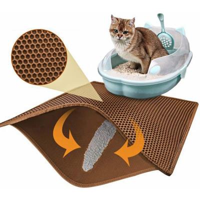 China Durable EVA Double Layer Waterproof Large Size Pet Trapper Sand Box Pad Cleaning Garbage Premium Cat Mat for sale