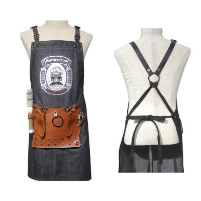 China Waterproof 2021 Hairdressers Salon Barber Cape Denim Hairdresser Apron High Quality for sale