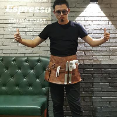 China USTAR HAIR Durable High Quality Leather Hairdresser Apron Comfortable With Multi Tool Bag for sale