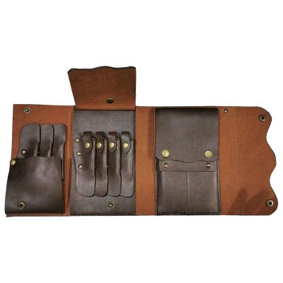 China Comfortable Fashion Salon Barber Scissor High Quality Genuine Leather Tool Bag for sale