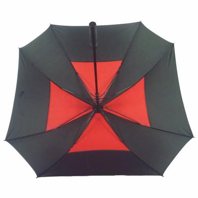 China Minimalist Fancy Advertising Waterproof 4 Panel Outdoor Red Rain Square Umbrella for sale