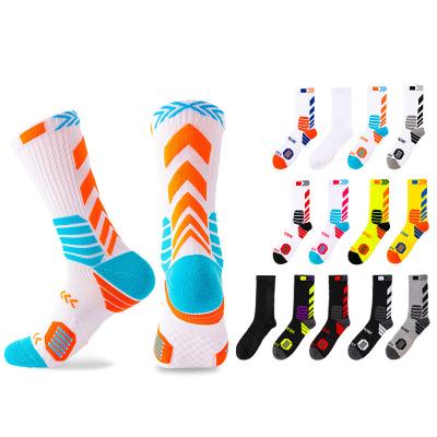 China 2022 NO MOQ Custom Wholesale Elite Crew Logo Men Basketball Socks Vintage Cushion Breathable Thick Socks for sale