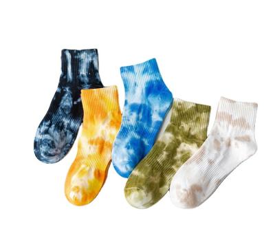 China Hot Sale Kids Men Sports Socks Custom Design Dye Logo Fashion Socks Terry Combed Cotton Kids Tie Sports for sale