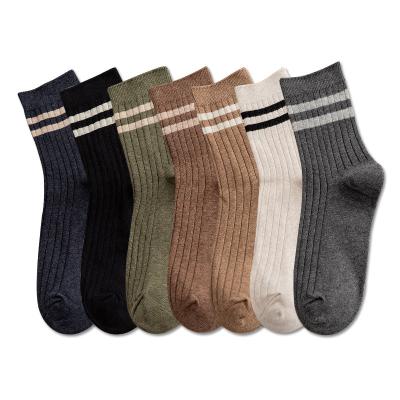 China Hot Sale 7 Colors Unisex Warm QUICK DRY Custom Cotton School Boy Socks Men's Casual Crew Socks Men With Logo for sale