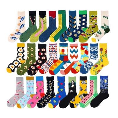 China Women Novelty Breathable Box Packaging Custom Cute Socks Fashion Design Cotton Socks Funny Men Socks for sale