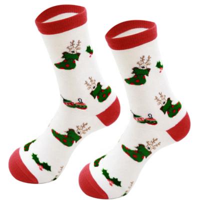 China Antibacterial Wholesale Unisex Men's Socks Christmas Red Tube Crew Cotton Boy And Girl Red Medium Socks for sale