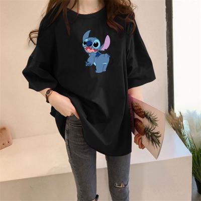 China 2022 Summer New Fashion Anti-wrinkle Polyester Round Neck Casual Custom Printed Shorts Sheath Loose Shirts Women's T-shirts for sale