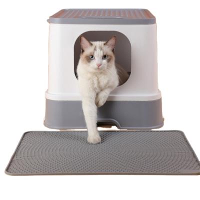 China Multifunctional Clean Easy Viable Pets Eat Cat Litter Box Mat for sale