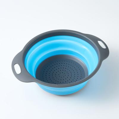 China Viable Wholesale Collapsible Basket Strainers Collapsible Silicone Kitchen Fruit Vegetable Baskets for sale