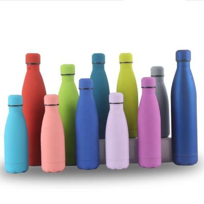 China Durable rubber base liner with multi colored lid function insulated stainless steel vacuum flask double walled cola bottle for sale