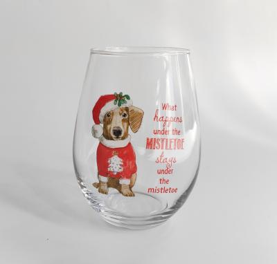 China Custom 15 oz Western Stemless Crystal Wine Glass Decorations for sale