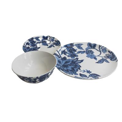 China Sustainable Elegance Fine Bone China Printed Dinner Set In Round Shape for sale