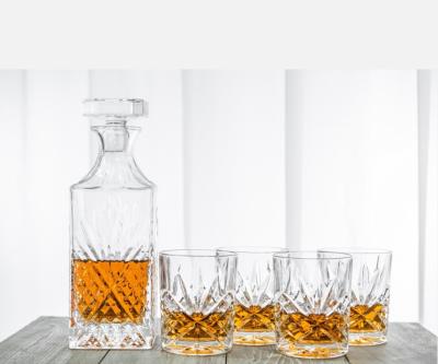 China Crystal Glass e-commerce selling Crystal Whiskey Decanter Drinking Glass set for sale