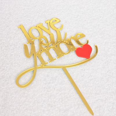 China Acrylic Love You Happiest Birthday Wedding Acrylic Cake Topper For Party Supplier for sale