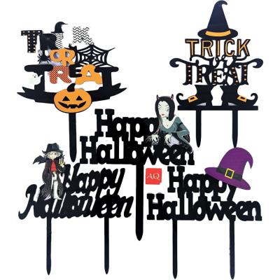 China Acrylic Cake Topper Halloween Decoration 2020 New Halloween Acrylic Trick or Treat for sale