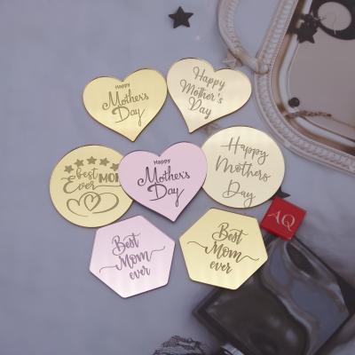 China 2022 New Mothers Day Mom Acrylic Always Cupcake Topper Acrylic Cake Topper Best For Cake Decorating Party Supplies Supplier for sale