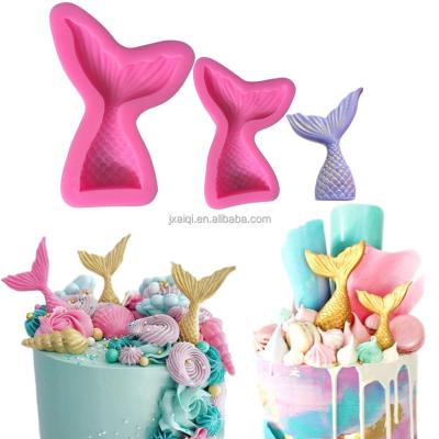 China 3D Silicone Mermaid Tail Silicone Mold DIY Ocean Series Fondant Chocolate Candy Mold Cake Decorating Baking Tools for sale