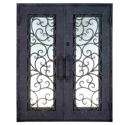 China High Security 2021 Reasonable Prices Hot Selling Doubl Entranc Door Wrought Iron for sale