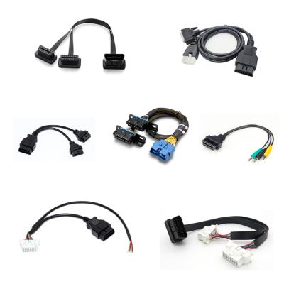 China For various factory vehicles obd obd 2 obdii plug obd2 II cable connector male female obd2 pin cable connector custom obd 16 adapter cable for sale