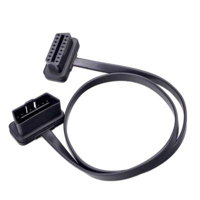 China For Hot Sale 60cm Flat Flat Cable 16pin OBDii OBD2 Connectors Male To Different Cars 24V OBD2 Male To Female OBD Extension Cable for sale