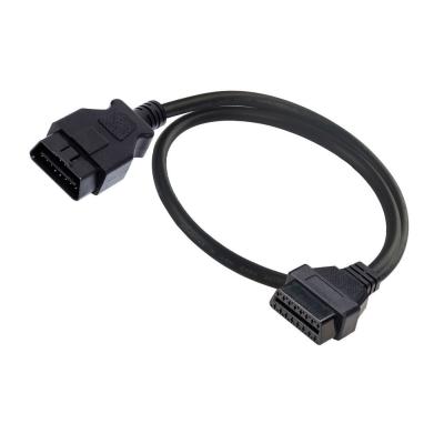 China For hot sale 30cm of different cars all kinds of PVC color obd cable 16pin j1962 connector 12V obd2 obdii obd2 molding extension cable for sale