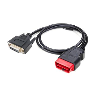 China PA66 Or According Order OBD 16 Pin Male Connector To D Sub 15 Pin Female Connector OBD Diagnostic Adapter Cable for sale