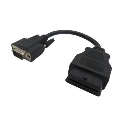 China Most car custom 16 pin obd II connector obd2 female to male db9 cable for sale