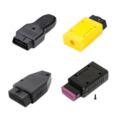 China Different types cars set auto obd plug 16pin male 12v obd2 right angle right angle connector with case for sale