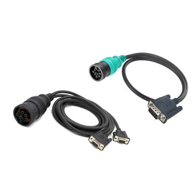 China german automotive diagnostic connector db9 db15 j1939 german plug female 9 pin to obd2 cable for sale