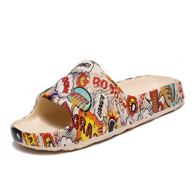 China Summer Sandals Beach Casual Slippers Water Damping Shoes Famous Designer Shoes And Slippers Brand Graffiti Slides Men for sale