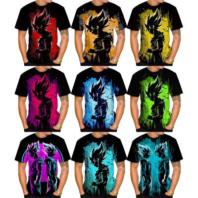 China Hot Sale Goku 3D Print T-shirt Summer New Saiyan Super Son Kid's Super Hot QUICK DRY Son Anime Hip Hop Hip Hop Tops for sale