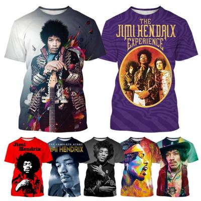 China Fashion New QUICK DRY Rock Singer Jimi Hendrix 3D Printed Shirt For Men Casual Punk King 3D Printing Shirt Mens Shape Guitar Tops for sale