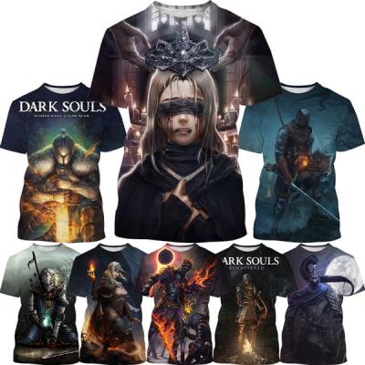 China New QUICK DRY Fashion Dark Souls 3D Video Game Printed Shirt For Men Summer Casual 3D Printing Shirt Men Round Neck Personality Tops for sale