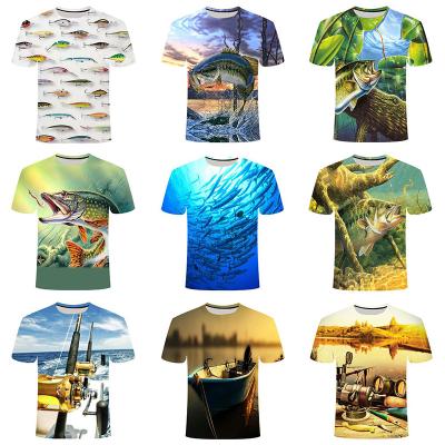 China 2022 Summer Fish QUICK DRY 3D Printed Shirt For Men Cool Fishing Shorts Tops Men's Casual 3D Print Shirt Fishing Tees for sale