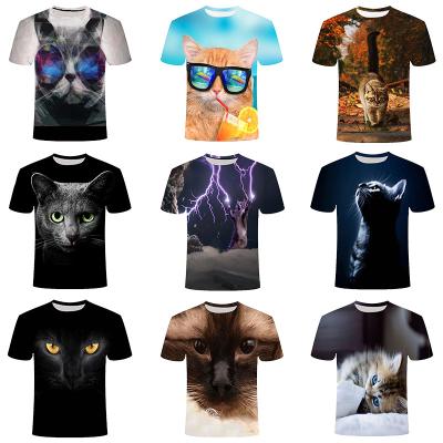 China 2022 QUICK DRY New Cute Cat 3D Printed Shirt For Men's Summer Casual Short Sleeve 3D Animal Cat Printing Shirt From Cool Men's Tops for sale