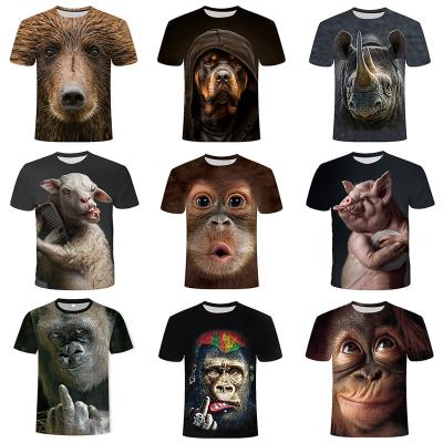 China QUICK DRY New Arrive Popular Novelty Pig Animal Monkey Series 3D Printed Shirt For Men Summer Harajuku 3D Printing Shirt Men for sale