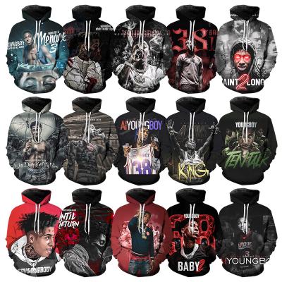 China Anti-pilling Youngboy 3D Printed Hoodies For Men Hot Aiyoungboy 3D Printing Mens Harajuku Hitter Fashion Oversized Pullover Hoodies for sale