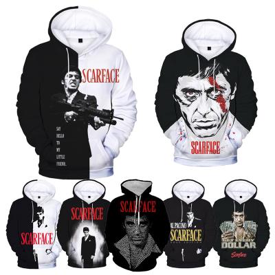 China Anti-pilling Scarface 3D Printed Hoodies For Men Cool American Movie 3D Printing Men's Funny Fashion Casual Oversized Pullover Hoodies for sale