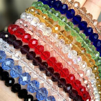 China Jewelry Making DIY Open 1 Strand 1/2/3/4/6/8/10mm Colorful Transparent Crystal Wheel Rondelle Glass Faceted Spacer Beads For Jewelry Making DIY for sale