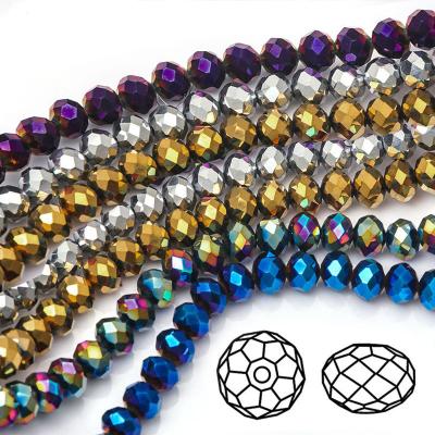 China Jewelry Making DIY Open 3/4/6/8/10mm Czech Rondelle Crystal Beaded Hematite Spacer Faceted Glass Beads Bulk Wholesale For Jewelry Making Diy Sewing for sale