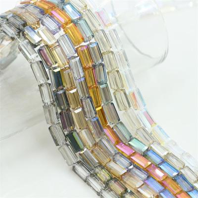 China Austrian Crystal Bead 4*8mm/6*12mm Crystal Glass Round Long Tube For Garment Sew Accessories Necklace DIY Jewelry Making for sale