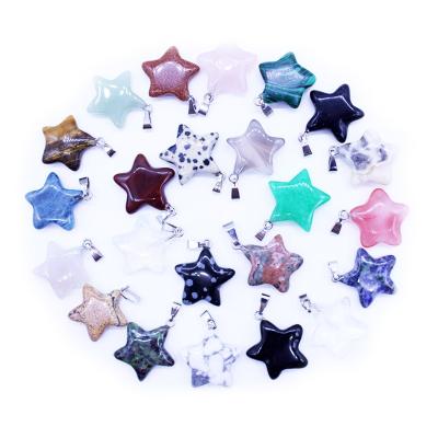 China CLASSIC Cheap Natural Raw Stone Agate Star Pentagon Shaped Gemstone Charms Pendants For Jewelry Making for sale