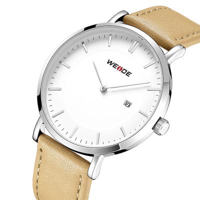 China Wholesale New Style Leather Wrist Watch Manufacturer Day/Date WEIDE Customize Logo Quartz Watches For Male for sale