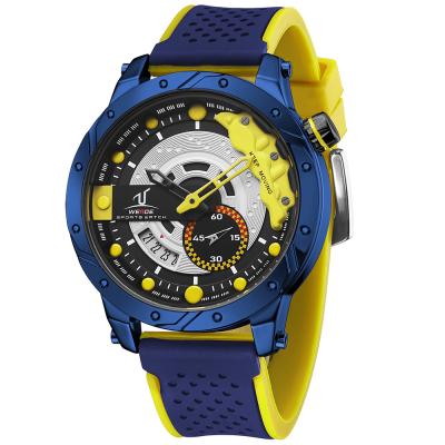 China WEIDE Date Automatic Blue Dial Face Watch Manufacturer New Purchase Watches Cheap Wristwatches UV2009 Direct Sales Wristwatches for sale