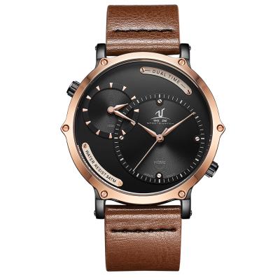 China Custom Logo Wholesale Dual Time Fashion Day/Date Watch Men's Japan Quartz Movement Wristwatches For Men for sale