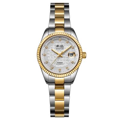 China China Supplier Gold Vintage Skeleton Top Brand Full Steel Waterproof Luxury Automatic Business Women Mechanical Date Wrist Watch for sale