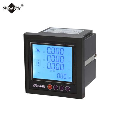 China To measure various kinds of electric parameters 96*96mm LCD panel meter multi-function digital three-phase RS485 meter for sale