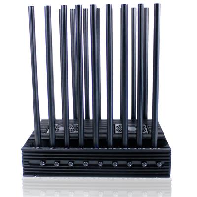 China 18 Antennas 2G 3G 4G 5G GPS WIFI RF LOJACK Signals Jammer with 6-10W output power per band and 6-7dbi Omni-directional antennas en venta