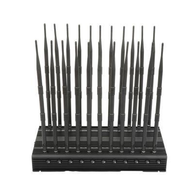 China Multifunctional 22 antennas jammer shielding all 2G 3G 4G 5G WIFI GPS RF LOJACK VHF UHF LORA signals with Remote Control en venta